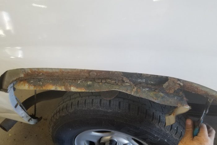 rust damage on vehicle
